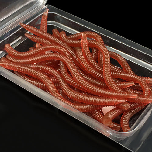 20PCS Red Simulation Fishing Earthworms